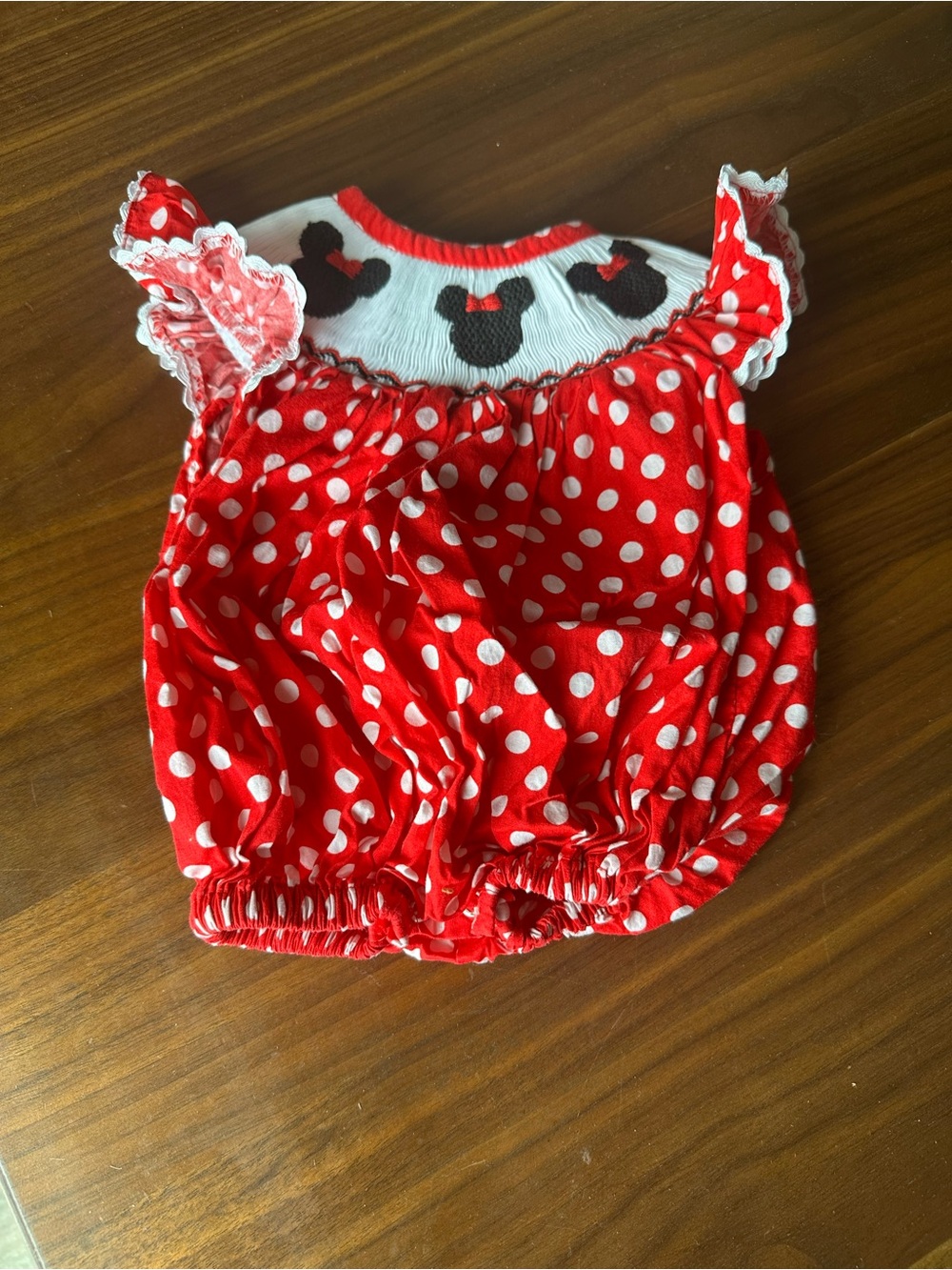 Disney Minnie Mouse Red Polka Dot Girls' Casual Bubble Romper 6 Months